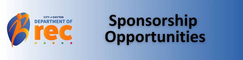Banner with Recreation Logo and Sponsorship Opportunities text over blue/white gradient background.