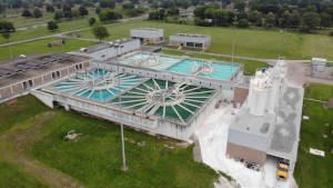 Aerial view of the Miami Water Supply and Treatment Plant.