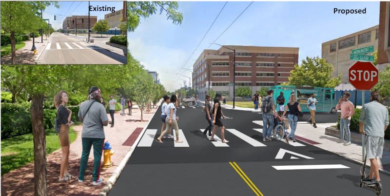 Artist's rendering of ATP's project 49 comparing existing to proposed.