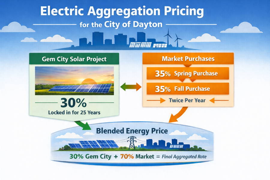 Gem City Solar Project infographic. Text version available below.